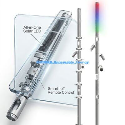 Outdoor Smart Solar Light Pole dengan 48V System Voltage 50000 Jam Umur dan Remote Control untuk Jalan Raya dan Taman