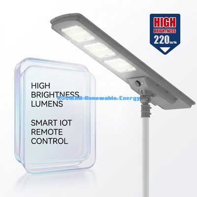 All In One LED Solar Street Light 220lm/W IP65 Waterproof dengan 2-3 hari hujan Backup untuk jalan dan taman pencahayaan