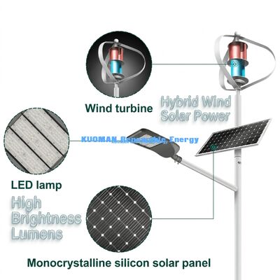 Lampu Jalan Hibrida Angin-Surya 100W-200W dengan Tahan Air IP65 dan Waktu Kerja 12 jam*365 hari untuk Jalan Off-Grid
