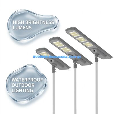All In One LED Solar Street Light 220lm/W IP65 Waterproof dengan 2-3 hari hujan Backup untuk jalan dan taman pencahayaan