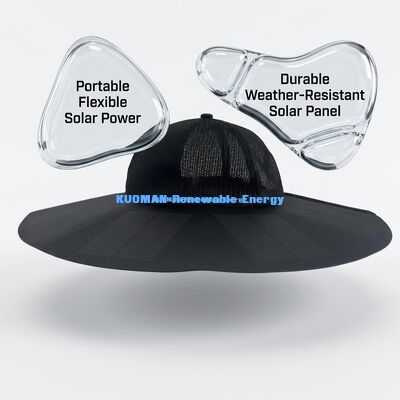 Topi Surya Portabel Lipat dengan Efisiensi 22% dan Daya 13W - Topi Surya Isi Ulang dengan Output USB-A dan Tipe-C