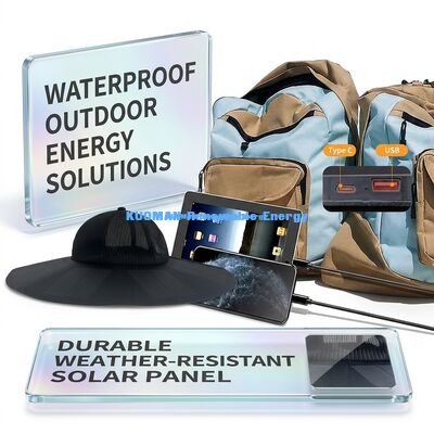 Topi Surya Portabel Lipat dengan Efisiensi 22% dan Daya 13W - Topi Surya Isi Ulang dengan Output USB-A dan Tipe-C