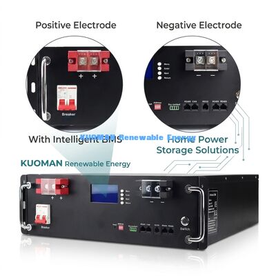Modul Rak Baterai LiFePO4 KM 48V 100Ah dengan 8000 Siklus Dalam, Tegangan Nominal 51.2V, dan Kapasitas 100Ah
