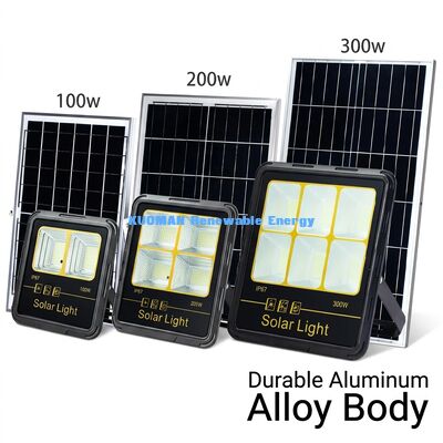 300W LED Solar Flood Light IP65 Waterproof 15000LM High Lumen dengan Aluminium Alloy Body untuk Pencahayaan Luar Ruangan