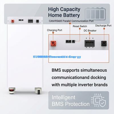 KM 48V 300Ah LiFePO4 Baterai Rumah Storage Wall Mount dengan 8000 Siklus dan Pemantauan Waktu Nyata