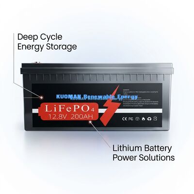 Baterai 12V 200Ah LiFePO4 Deep Cycle dengan 8000 Siklus dan Garansi 10 Tahun untuk penyimpanan energi