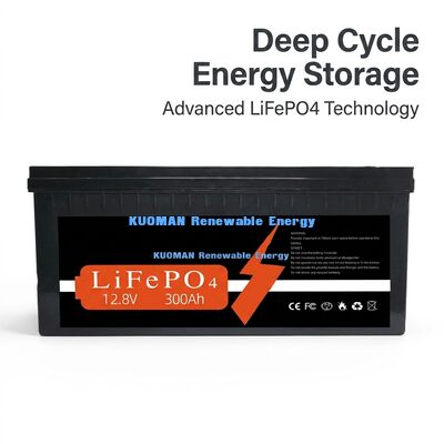 Baterai Lithium 12V 300Ah yang disesuaikan dengan 3840Wh Energi dan 8000 Siklus Hidup untuk penyimpanan energi