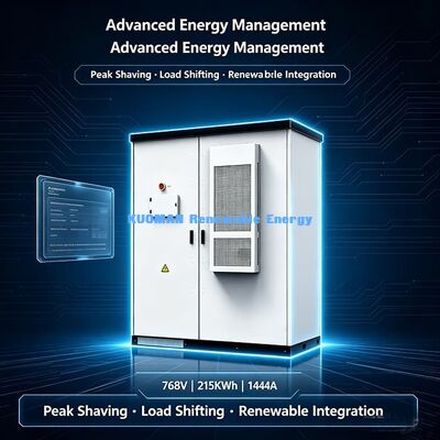 768V 215kWh Sistem penyimpanan energi Microgrid Kabinet luar yang kuat LiFePO4 Baterai ESS