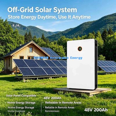 Powerwall 48V 200Ah LiFePO4 Baterai dinding Solusi penyimpanan surya perumahan
