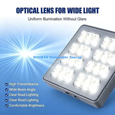 Lampu jalan surya terintegrasi 50W dengan lensa UV-Proof, 3000K-6000K CCT Lampu surya untuk taman bermain