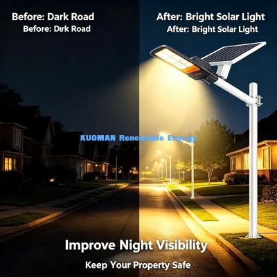 Lampu Jalan Tenaga Surya Terpisah 300W 400W 500W Opsional untuk Jalan Raya Komunitas