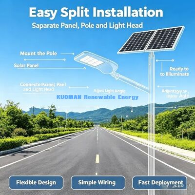 Lampu Jalan Tenaga Surya Aluminium Anti-Oksidasi Tahan Badai Lampu Luar Ruangan