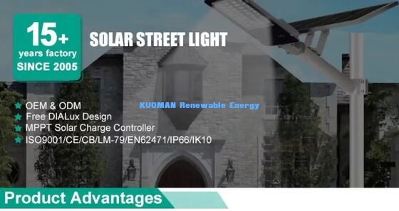 Heavy Duty IP65 Solar Street Light Thunder Proof Lampu Situs Konstruksi
