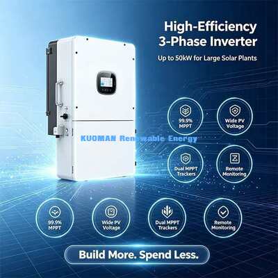 40-60V Baterai Lithium Lead Acid Kompatibel 3 Phase Hybrid Solar Inverter 14kW