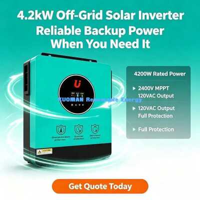 4200W MPPT Solar Hybrid Inverter 60-450VDC PV Input 120A Daya Surya
