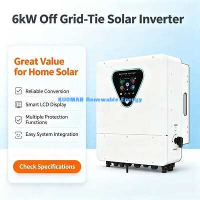 IP65 Waterproof Outdoor 6KW Solar Hybrid Inverter Off Grid Supply Energi Cadangan