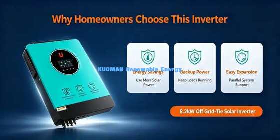 8200VA MPPT Solar Hybrid Inverter Dual Load Output Rumah Sistem Cadangan Surya