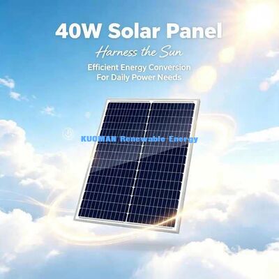 40-Watt Monocrystalline PV Panel Low-Light Performance Untuk Kamera Keamanan Luar Ruang