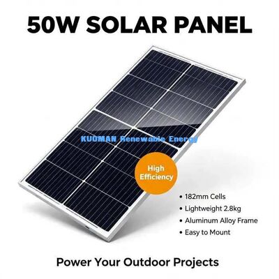 Panel Surya Tahan Cuaca 50 Watt untuk Pengisian Daya RV, Motorhome, Kamera Keamanan