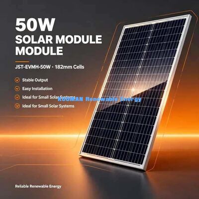 Panel Surya Efisiensi Tinggi 50W Peringkat Tegangan Sistem 700V Daya Aman di Luar Jaringan