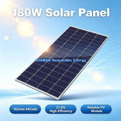 Panel Daya Surya Monocrystalline 180‐190W tahan angin tahan 5400Pa untuk penggunaan di luar ruangan