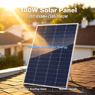 Panel Daya Surya Monocrystalline 180‐190W tahan angin tahan 5400Pa untuk penggunaan di luar ruangan