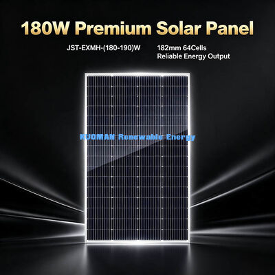 Heavy-Duty 180‐190W Mono Solar Panel, 3,2mm Tempered Glass Outdoor Photovoltaic Module