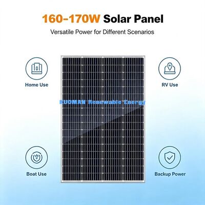 Efisiensi Tinggi 20,11% Panel Surya Mono 170W, Modul PV Aman 700VDC Untuk Cadangan Energi Rumah