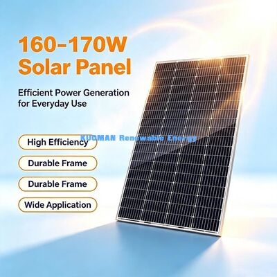 Panel Surya Monokristalin Tahan Air 160 Watt, Ideal Untuk Mengisi Daya Stasiun Daya Portabel Camping