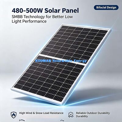 Grosir Panel Surya Bifacial Tipe N 480W-500W, Jaminan Mutu yang Dapat Diandalkan