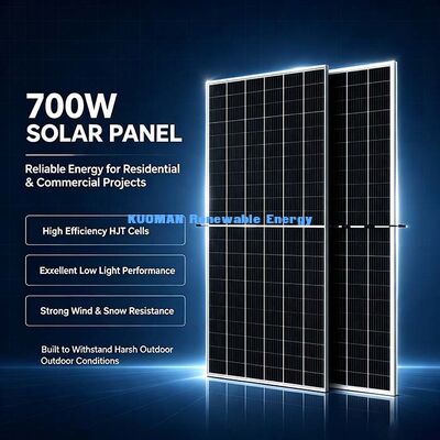 Panel Surya Monokristalin 700W Peralatan PV Luar Ruang