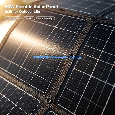 Panel Surya Fleksibel Konversi Tinggi 50W, Pengisi Daya Surya Tahan Tekuk 360° untuk Permukaan Melengkung & Kehidupan Off-Grid