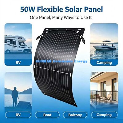 50W Space-Saving Roll-Fold Flexible Solar Panel, Pengecas Surya Ringan untuk Perjalanan RV, Yachts & Backyard Sheds