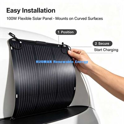 Panel Surya Fleksibel Serat Karbon 105W Anti-Micro-Rak, Off-Grid Daya Surya untuk RV & Boat