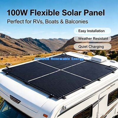 Panel Surya Fleksibel Serat Karbon 105W Anti-Micro-Rak, Off-Grid Daya Surya untuk RV & Boat