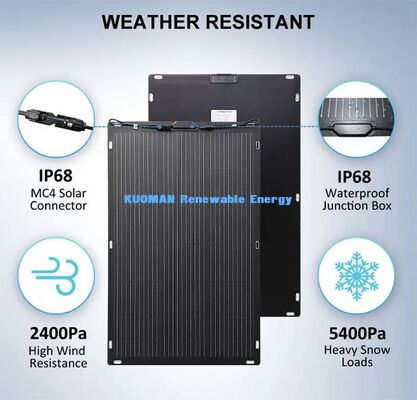 Panel Surya Fleksibel melengkung 200W. Tenaga Off-Grid Efisiensi Tinggi untuk RV, Yacht, Balkon & Backup Darurat