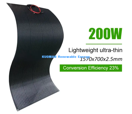 200W Portable Flexible Solar Panel, No-Drill Easy-Install Solar Power untuk RV, Boat, Balkon & Outdoor Camping