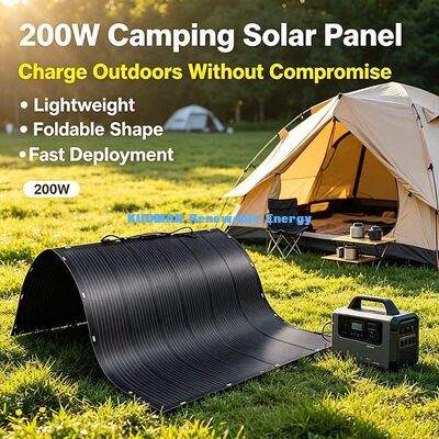 Panel Surya Fleksibel Tahan Air 200W, Modul Surya Lentur Anti-Retak Mikro untuk Energi Kelautan RV Off-Grid