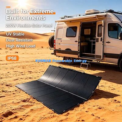 200W Fleksibel Surface Curved Panel Solar, Daya Surya Off-Grid yang Dapat Diandalkan untuk RV, Perahu, Balkon & Pasokan Darurat