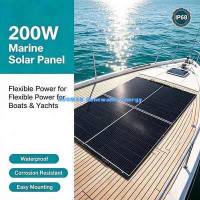 200W Fleksibel Surface Curved Panel Solar, Daya Surya Off-Grid yang Dapat Diandalkan untuk RV, Perahu, Balkon & Pasokan Darurat