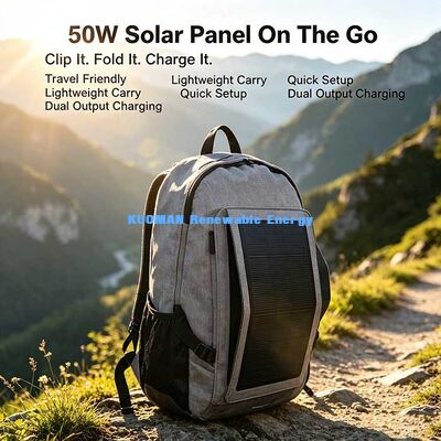 Panel Surya Lipat 50 W yang Tahan Air, Pengecas Surya Lipat untuk Pekerjaan Lapangan