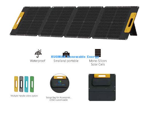 Pengisi Daya Surya Lipat Portabel Kompak 120W, Panel Surya Monokristalin Tahan Air untuk Pasokan Daya Darurat