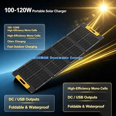 20W Portable Foldable Solar Charger Panel, Tenaga Surya Monokristalin Efisiensi Tinggi untuk Van-Life Camping