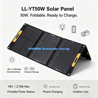 60W Compact Foldable Solar Charger, Panel Tenaga Surya Off-Grid untuk Camping & Power Outage Backup