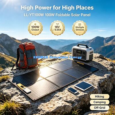 Panel Surya Lipat Dual-Port 105W, Pengisi Daya Surya Portabel Output Tinggi untuk Stasiun Daya Besar