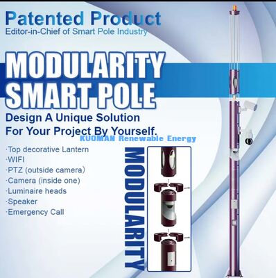 Modular Smart Pole dengan lampu LED, kamera, WiFi dan panggilan darurat