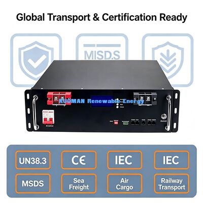 Garansi 10 Tahun LiFePO4 Baterai Rack-Mount 5,12kWh Smart BMS Perlindungan Keamanan Full-Range
